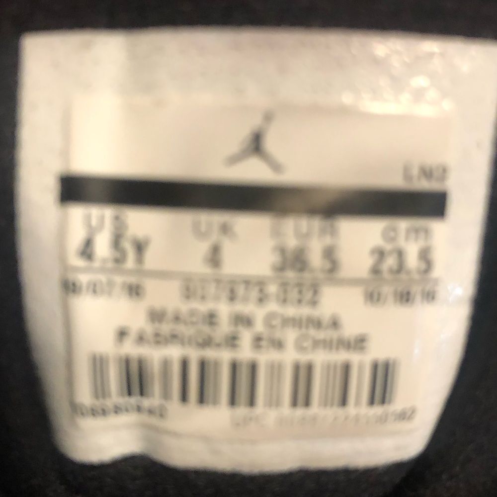 Jordan black white and gold Jumpman Pro youth sneakers tennis shoes, size 4.5 - Picture 7 of 9